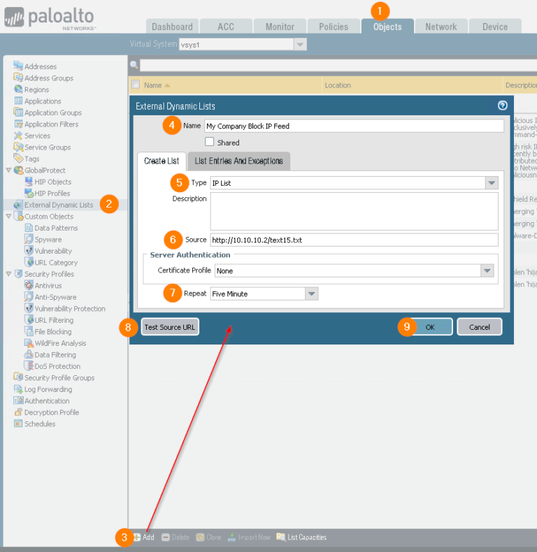 Configure Paloalto Firewall To Access External Dynamic List Series Ii