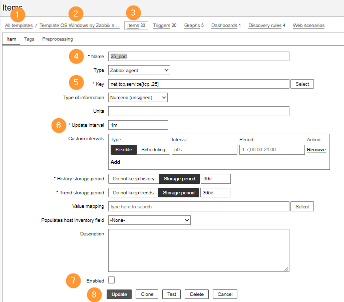 Create Port Monitoring in Zabbix